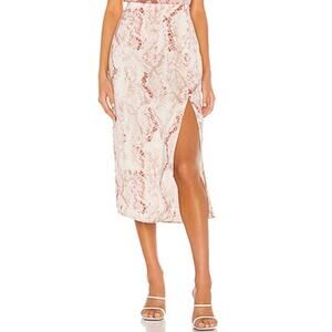 NWT Cupcakes & Cashmere | Revolve Fairfax Midi Skirt Beige Animal Print Size 8